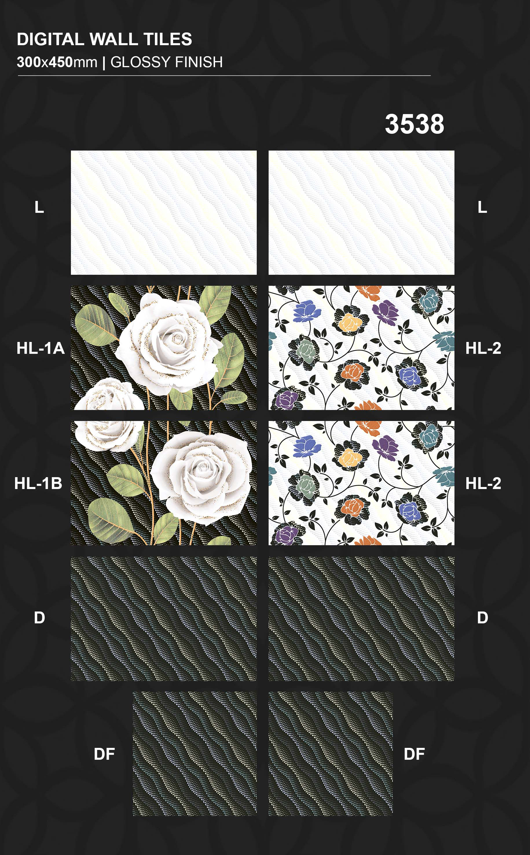 Any Color 300x450mm Digital Printing Wall Tiles