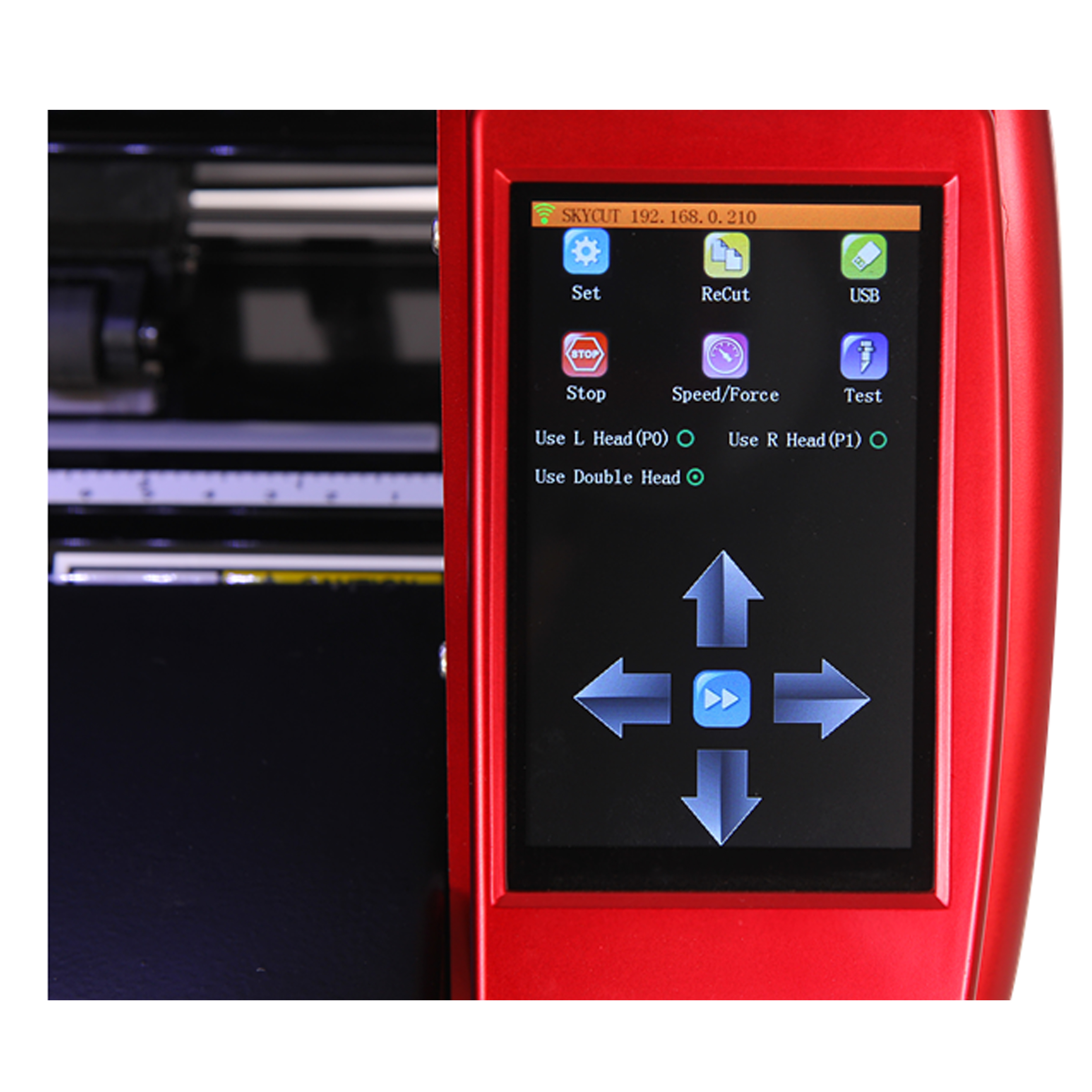 Skycut Vision Media D-24 Cutting Plotter - Paper Board, Foam, Vinyl, 1000*360*388mm, Red Color, Accurate Cutting +/- 0.01mm, 600mm/s Speed, Automatic Feeding, Low Energy Consumption