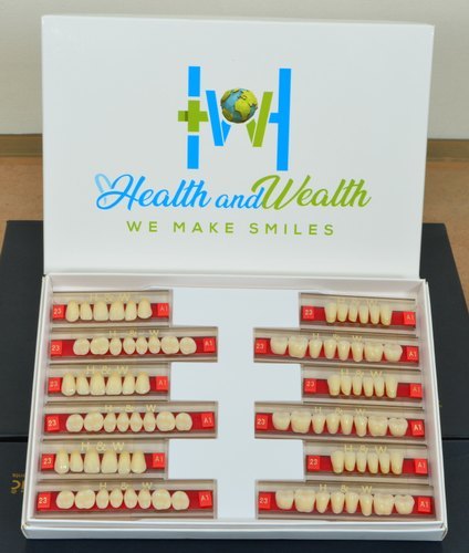 Synthetic Acrylic Teeth Set - Pmma Resin, 2 Layers, Natural Design, Set Of 3 Per Box | Advanced Manufacturing Technique, Laboratory Application