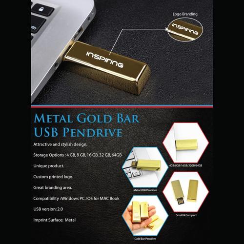 Gold Metal Usb Pendrive