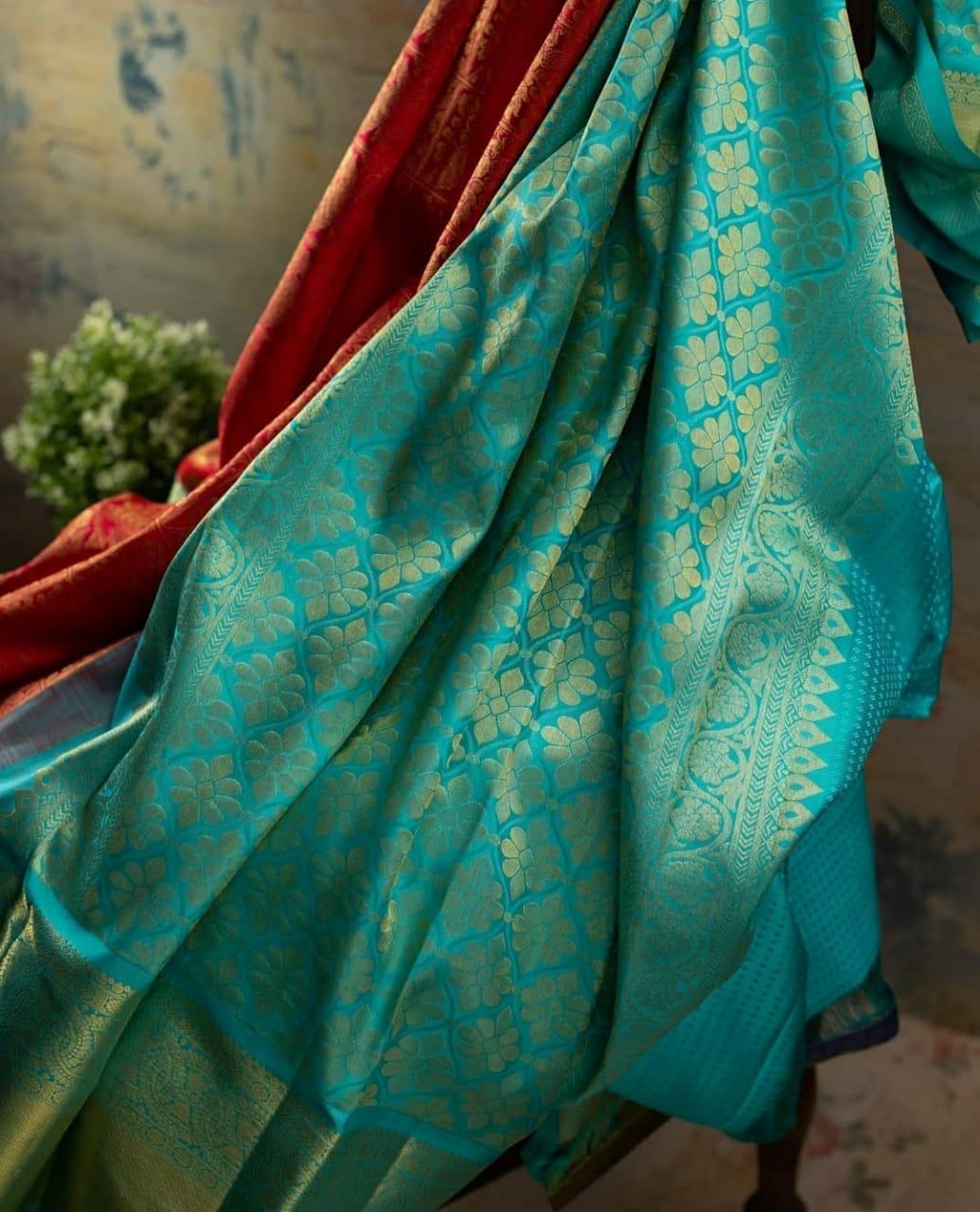 Misri Sarees - Soft Banarasi Silk, 5.50 Mtr Length With 0.80 Mtr Blouse | Multi Color For All Seasons, Bollywood Style