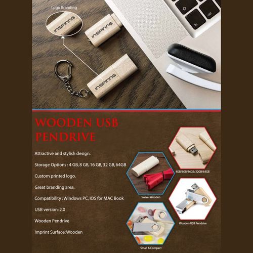 लकड़ी का यूएसबी पेनड्राइव