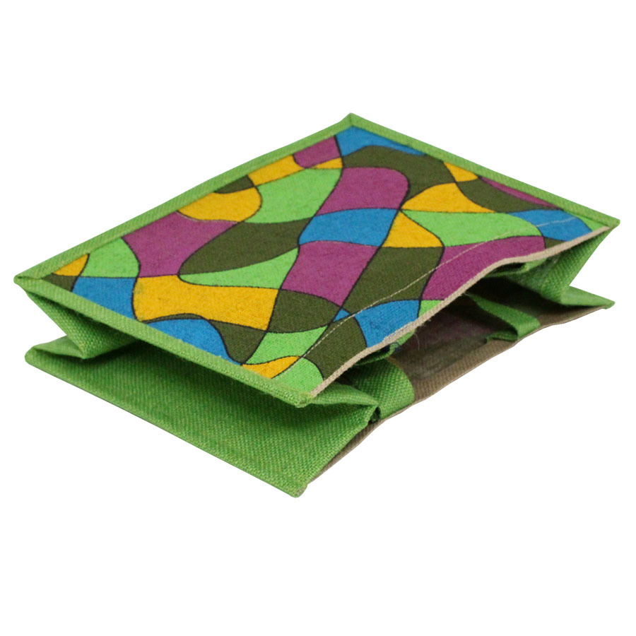 Pp Laminated Jute Tote Bag - 25x34x16 Cm, Multicolor Print, Eco-friendly & Reusable Design
