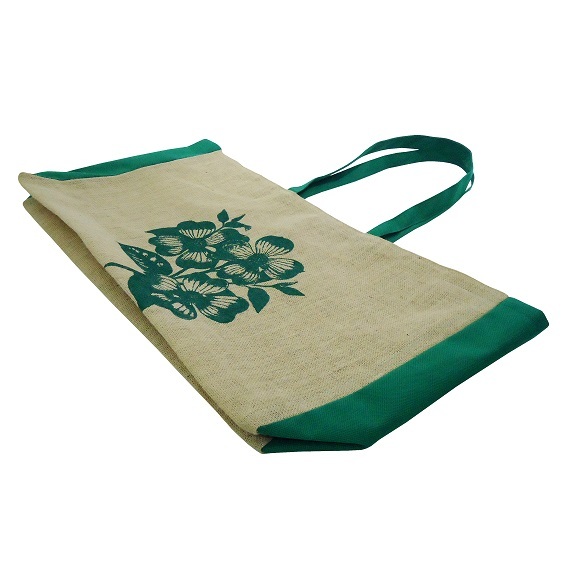 Customized Non Laminated Jute Tote Bag With Pp Non Woven Side Gusset