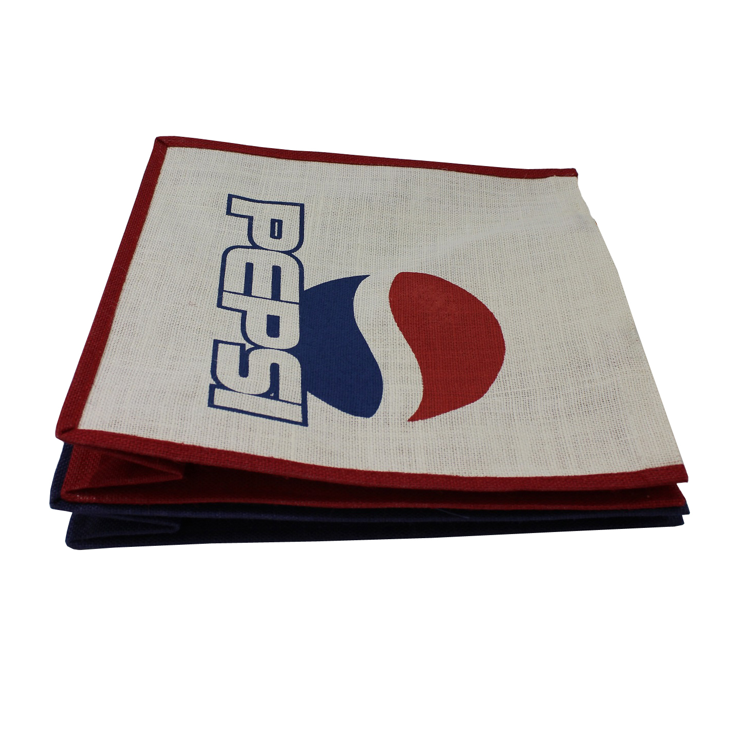 Customized Pp Laminated Jute Fabric Tote Bag With Two Color Logo Print Two Side