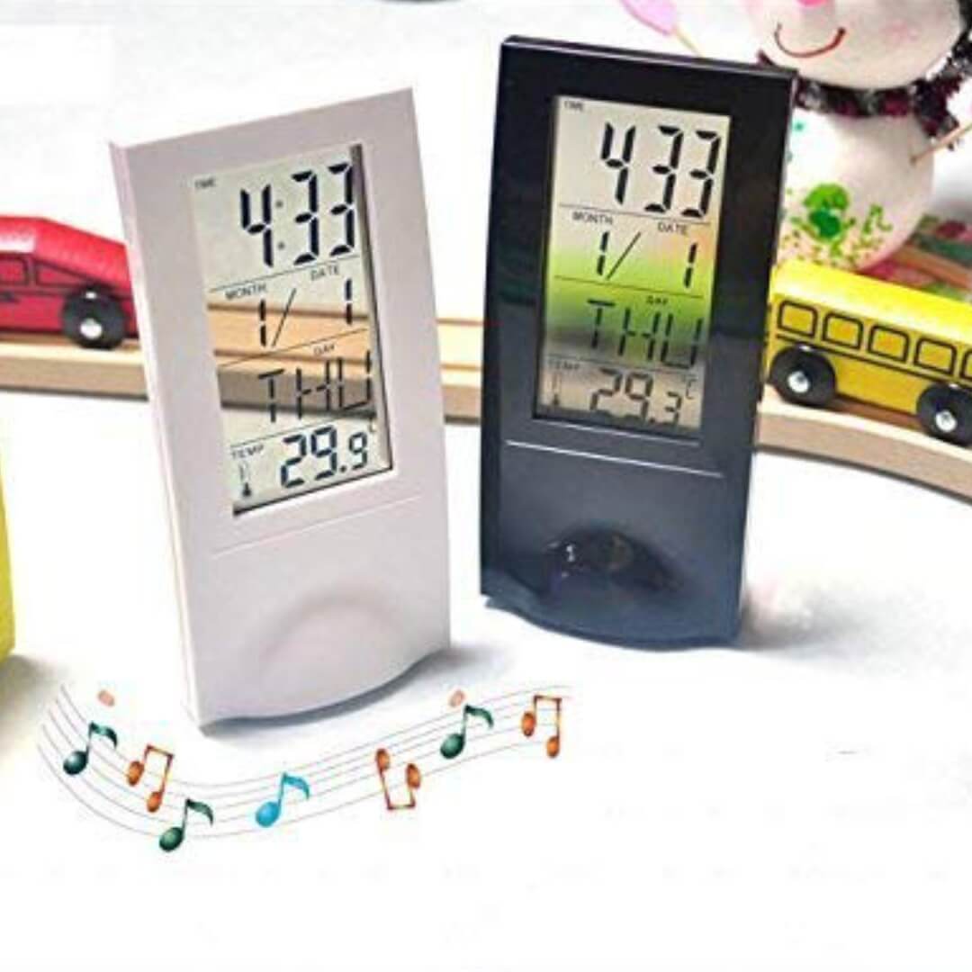 See Thru Digital Clock - Acrylic Material, Compact Size, White Color | Bold Display, Alarm Function, Smart Energy-saving Mode