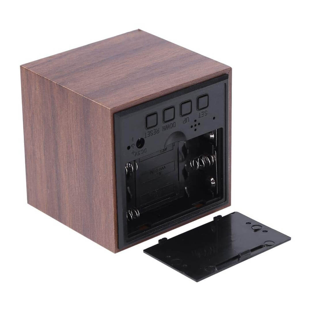 Brown Wooden Digital Clock