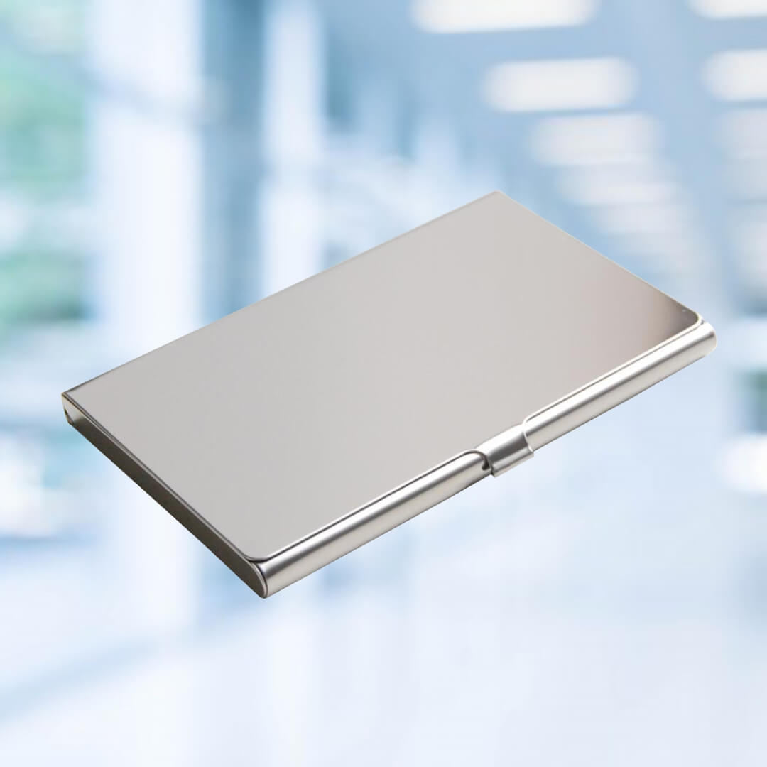 Steel Visiting Card Holder - Metal 15mm Slim Design | Lightweight Elegant Durable Perfect For Daily Use And Travel