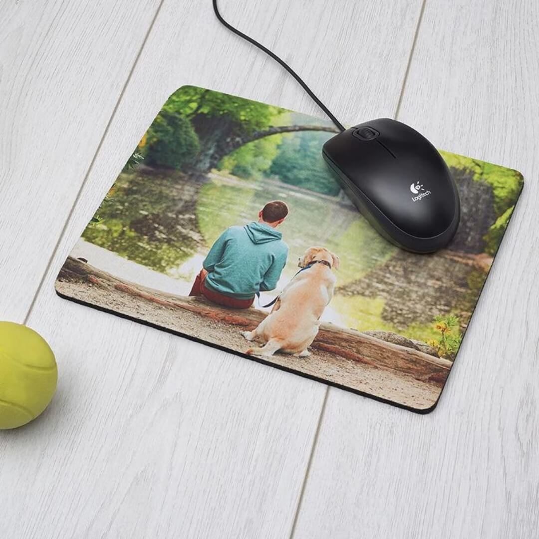 Foam Mouse Pad - High-quality Cloth Surface , Ultra-smooth Tracking & Easy-clean Rubberized Base