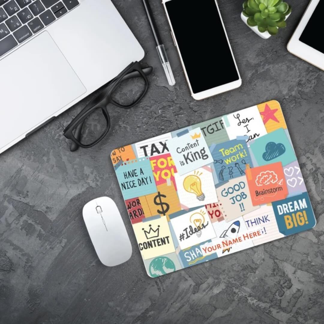 Foam Mouse Pad - High-quality Cloth Surface , Ultra-smooth Tracking & Easy-clean Rubberized Base