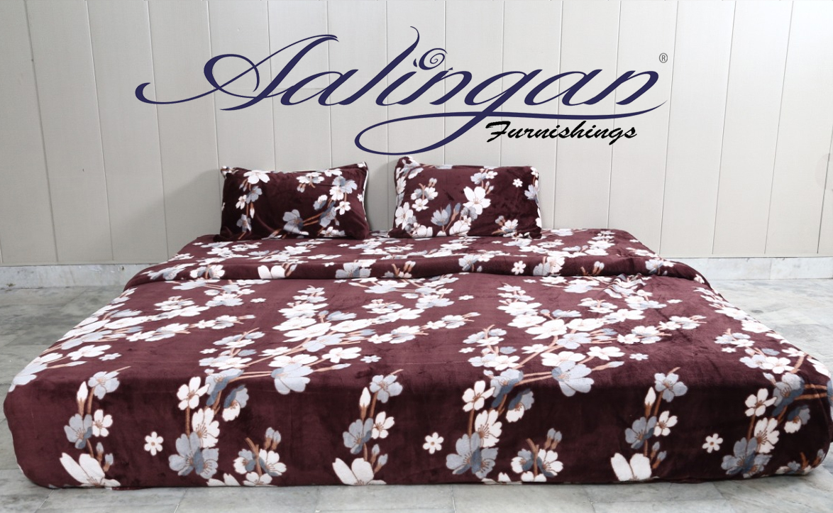 Winter Flanno Fitted Sheet - Acrylic Material, King Size 1828.8mm | Elegant Wow Prints, Soft And Warm Design