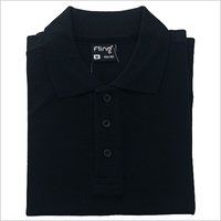 ब्लैक प्लेन 250 जीएसएम मेंस पोलो टी-शर्ट