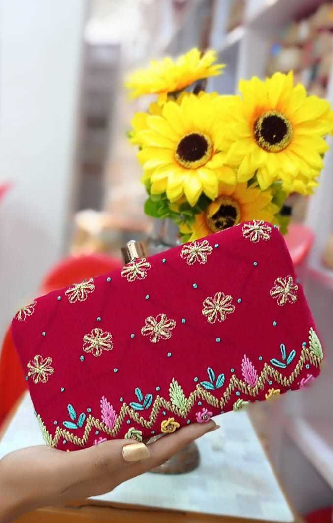 Multi Embroidered Clutch
