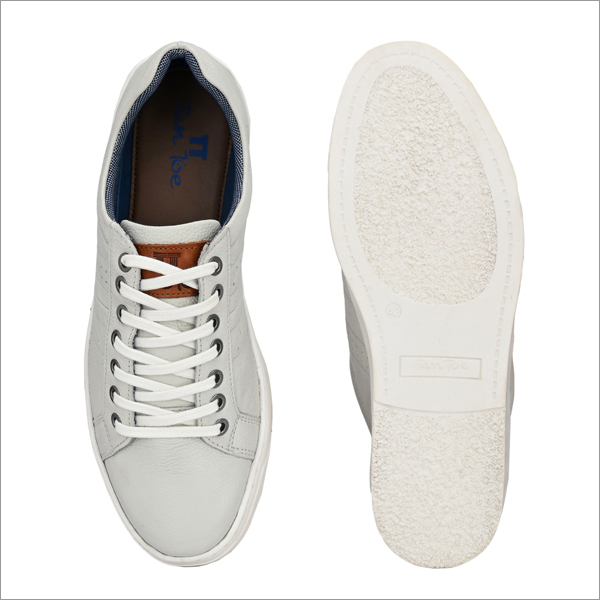 Dry Cleaning Men White Leather Sneakers