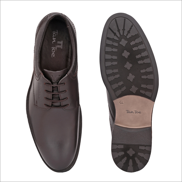 Men Brown Leather Lace Up Formal Shoes