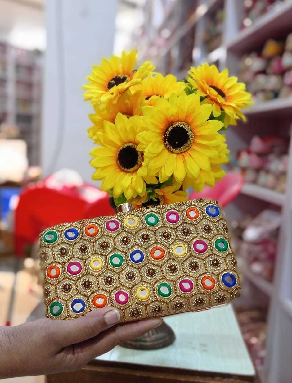 Custom Designer Clutches - Fabric Lining, 7x4 Inch Square | Maroon Color, Latest Design, Button Closure, Women's Style