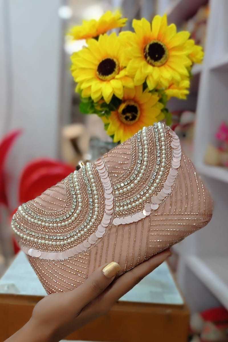 Custom Designer Clutches - Fabric Lining, 7x4 Inch Square | Maroon Color, Latest Design, Button Closure, Women's Style