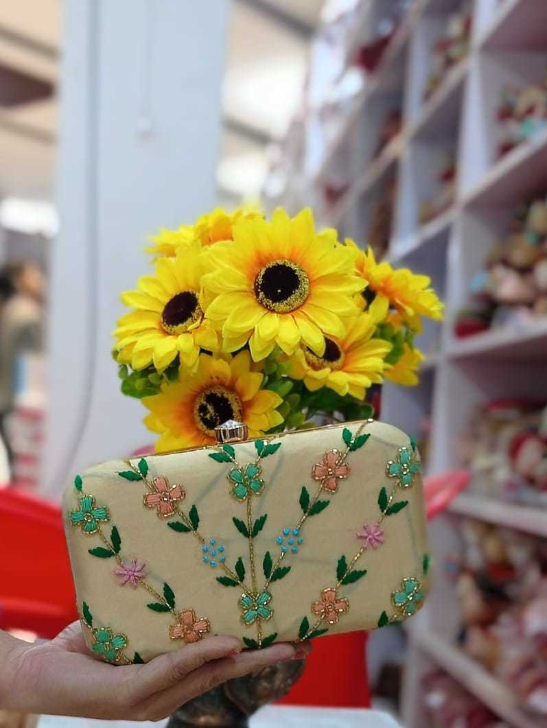 Custom Designer Clutches - Fabric Lining, 7x4 Inch Square | Maroon Color, Latest Design, Button Closure, Women's Style