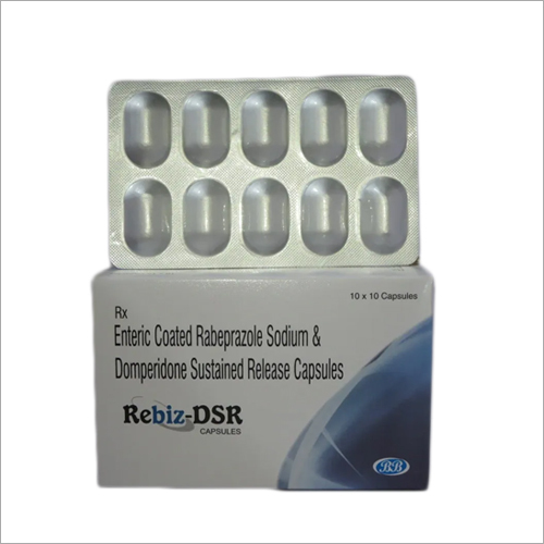 Enteric Coated Rabeprazole Sodium And Domperidone Sustained Release Capsules - 30 Count, Dosage Guidelines as per Doctor Instruction, Suitable for Children, Provides Relief from Heartburn and GERD Symptoms