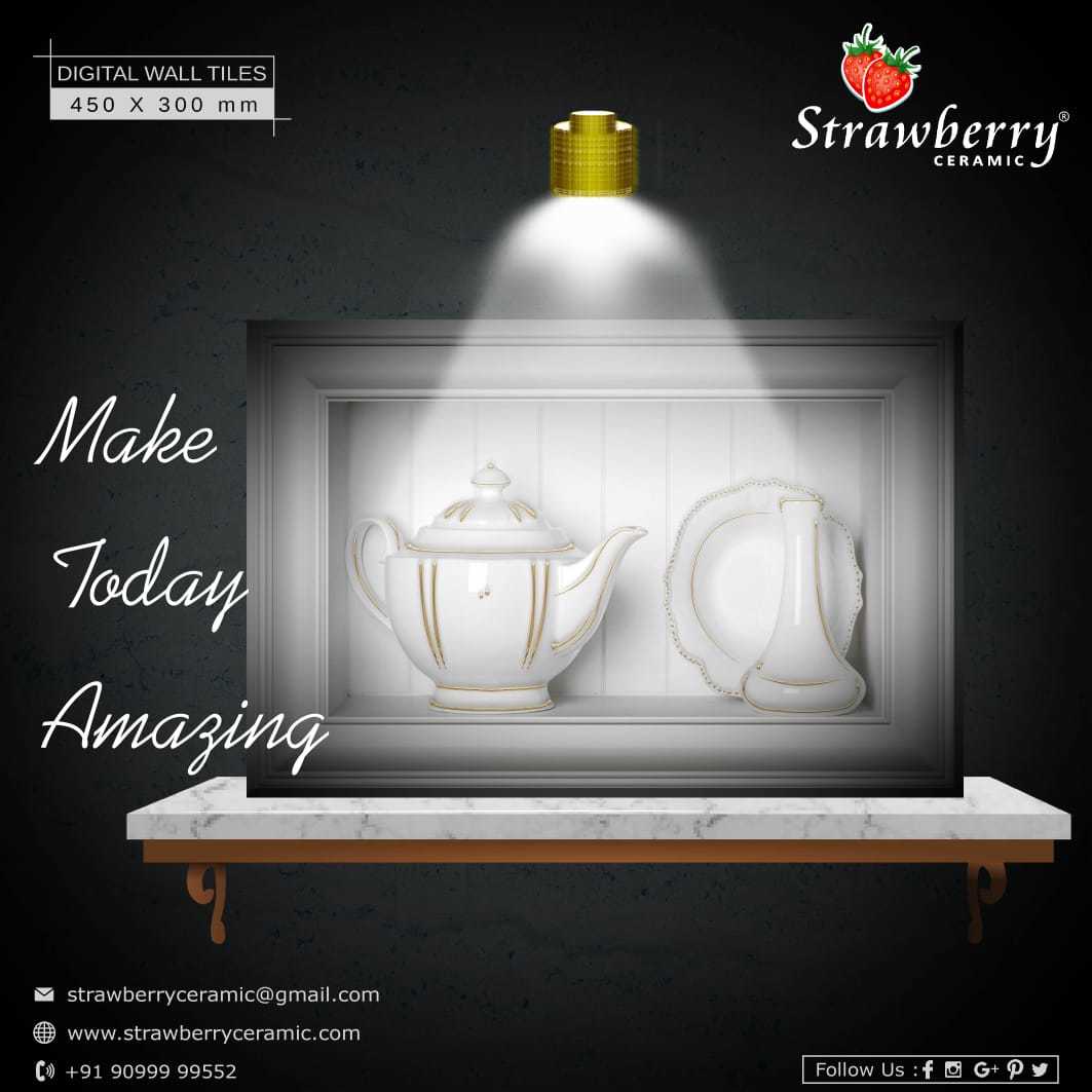 Wooden Wall Tiles - 12x12 Inches, Glossy White Ceramic Finish | Easy Installation, 8mm Thickness, 1.5 Kg Weight, Contemporary Design With Character