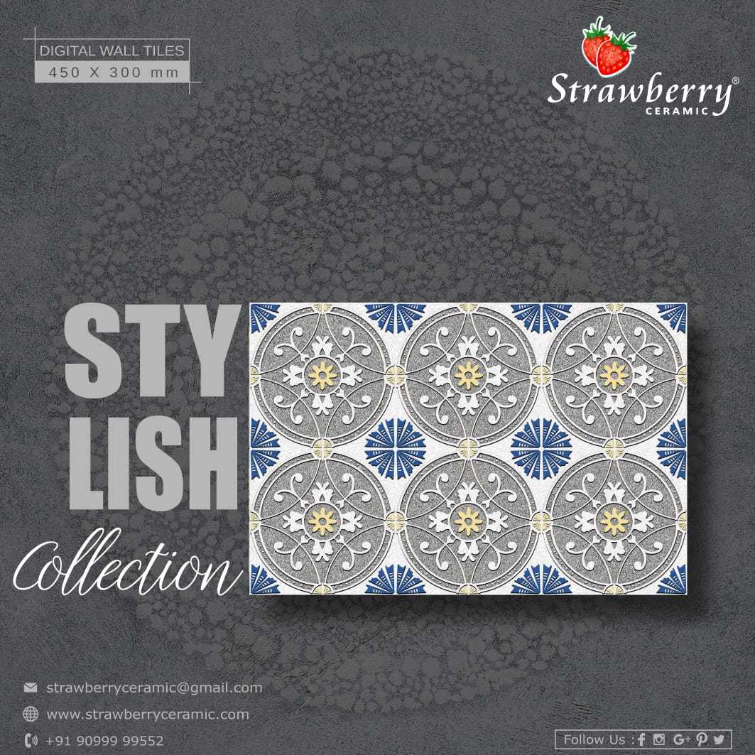 Designer Wall Tiles - Ceramic, 300x100 Mm, Multicolor | Stylish Design, Glossy Finish, High Durability, Slip Resistant, Water Resistant, Easy Installation
