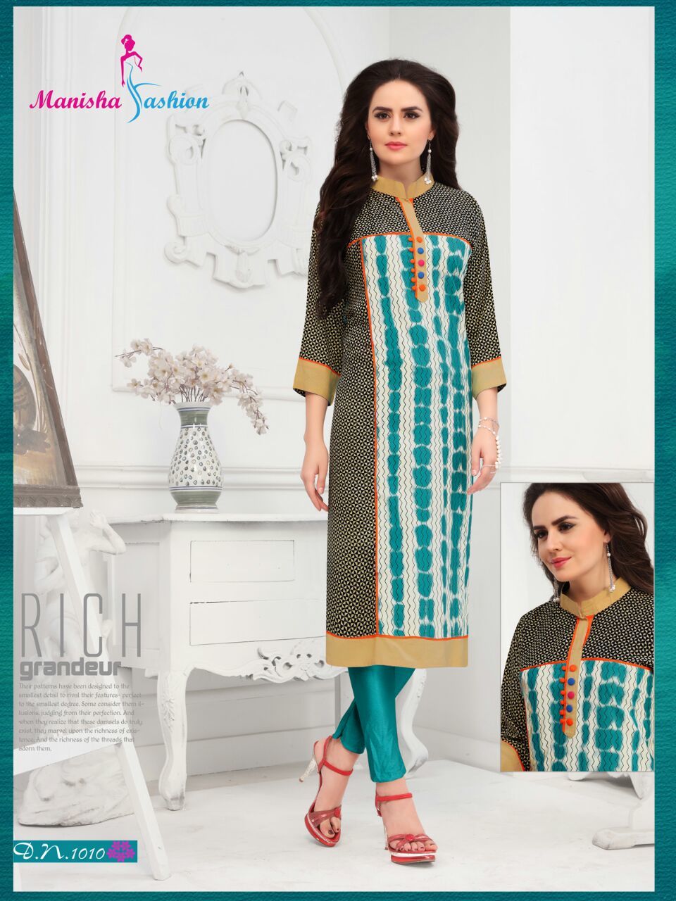 Mishti Rayon Kurtis Set - Rayon Fabric, Xl/xxl Sizes | Printed Texture, Washable, Quick Dry, Hand Wash Instructions