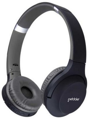 Black & Blue Pebble Zest Tune Wireless Headphone|powerful Bass|fm Radio|in-built Mic