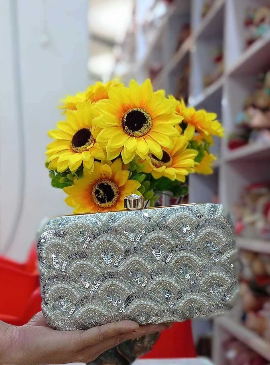 Red Embroidered Clutch