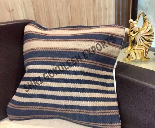 Handmade Jute Cushion Covers - 45x45 cm, Embroidered Pattern, Customizable Colors and Styles, Soft and Durable for Home and Travel Use