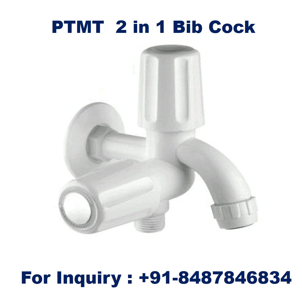 Ptmp Bib Cock - Plastic Material, Round Shape | Versatile Pvc Water Tap For Bathroom Fittings & Bathware Essentials