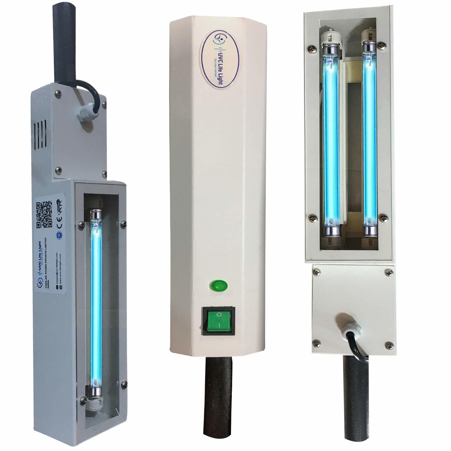 Uvc Torch - Stainless Steel, 35x11x6.5 Cm | 9000 Hours Battery Life, 99.99% Germ Elimination, Portable Sanitizer For Home & Commercial Use