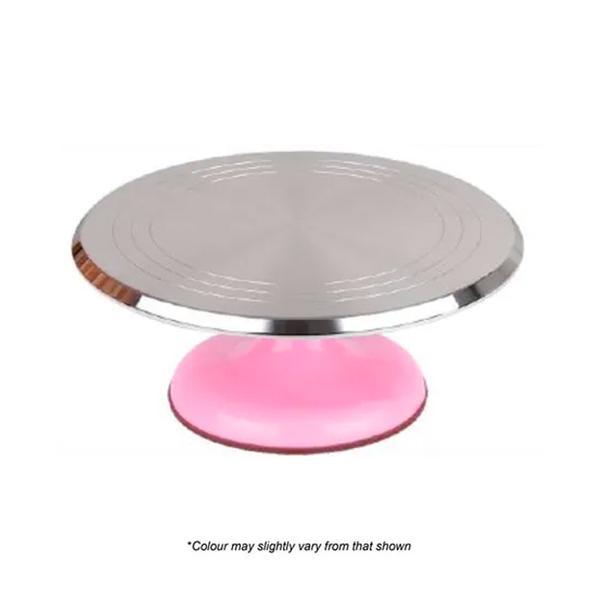 Stainless Steel Turntable - 31x12.5 Cm | Ideal For Cake Decoration, Kitchen Use, Lightweight Design
