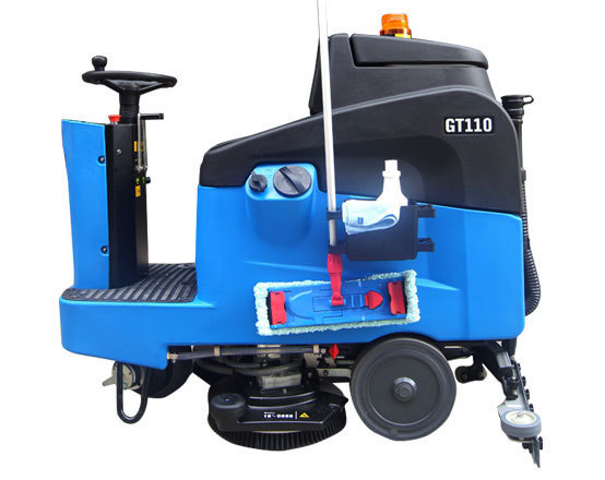 Ride On Scrubber Drier - Plastic, 265 Kilograms | Electric, 220 Volt, Yellow & Blue, Efficient Floor Cleaning For Large Spaces