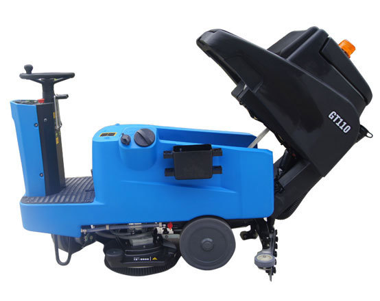Ride On Scrubber Drier - Plastic, 265 Kilograms | Electric, 220 Volt, Yellow & Blue, Efficient Floor Cleaning For Large Spaces