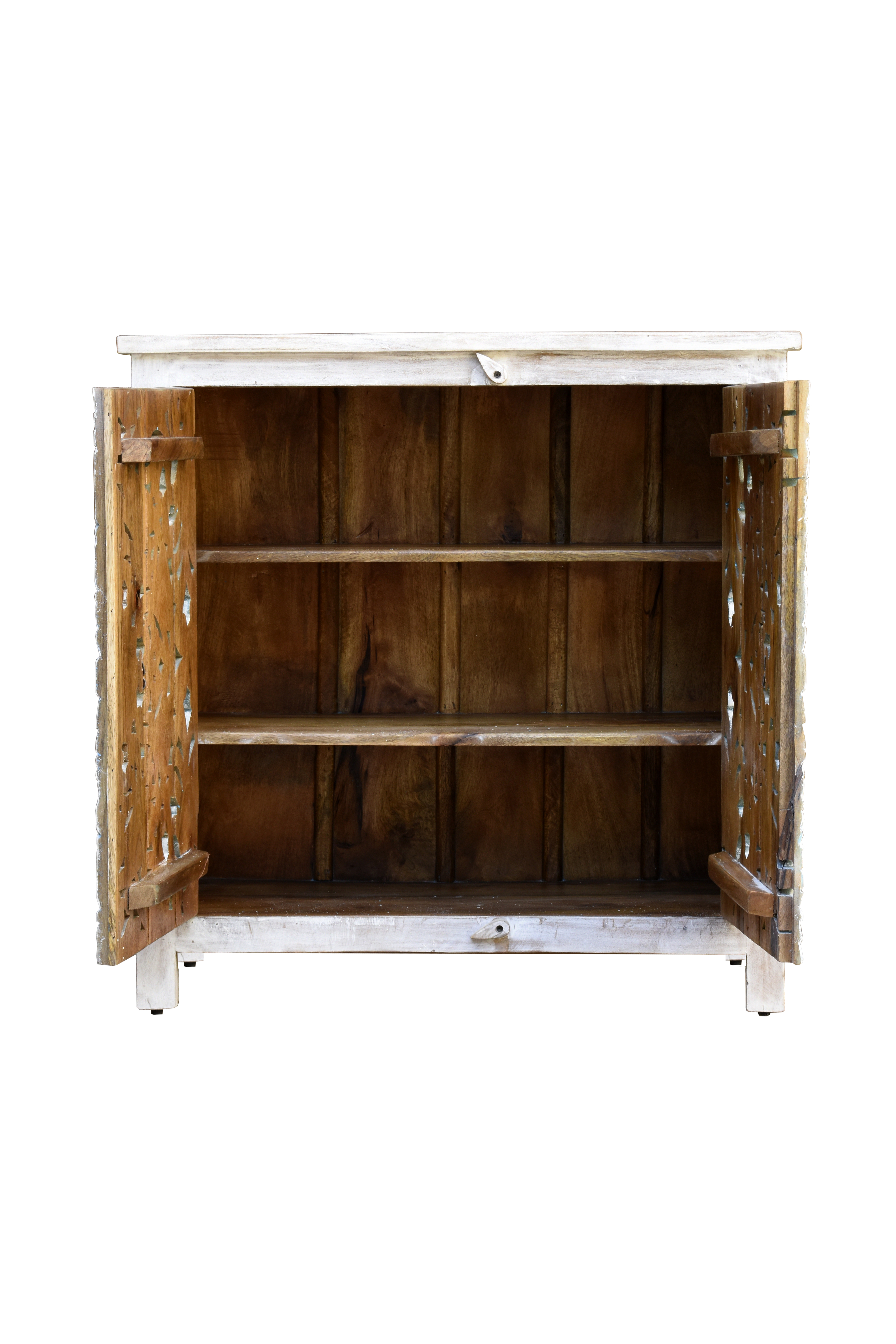 Side Board - Solid Wood, 48x18x30 Inches, Rustic Oak Finish | Versatile Storage Solution With Adjustable Shelves And Contemporary Design