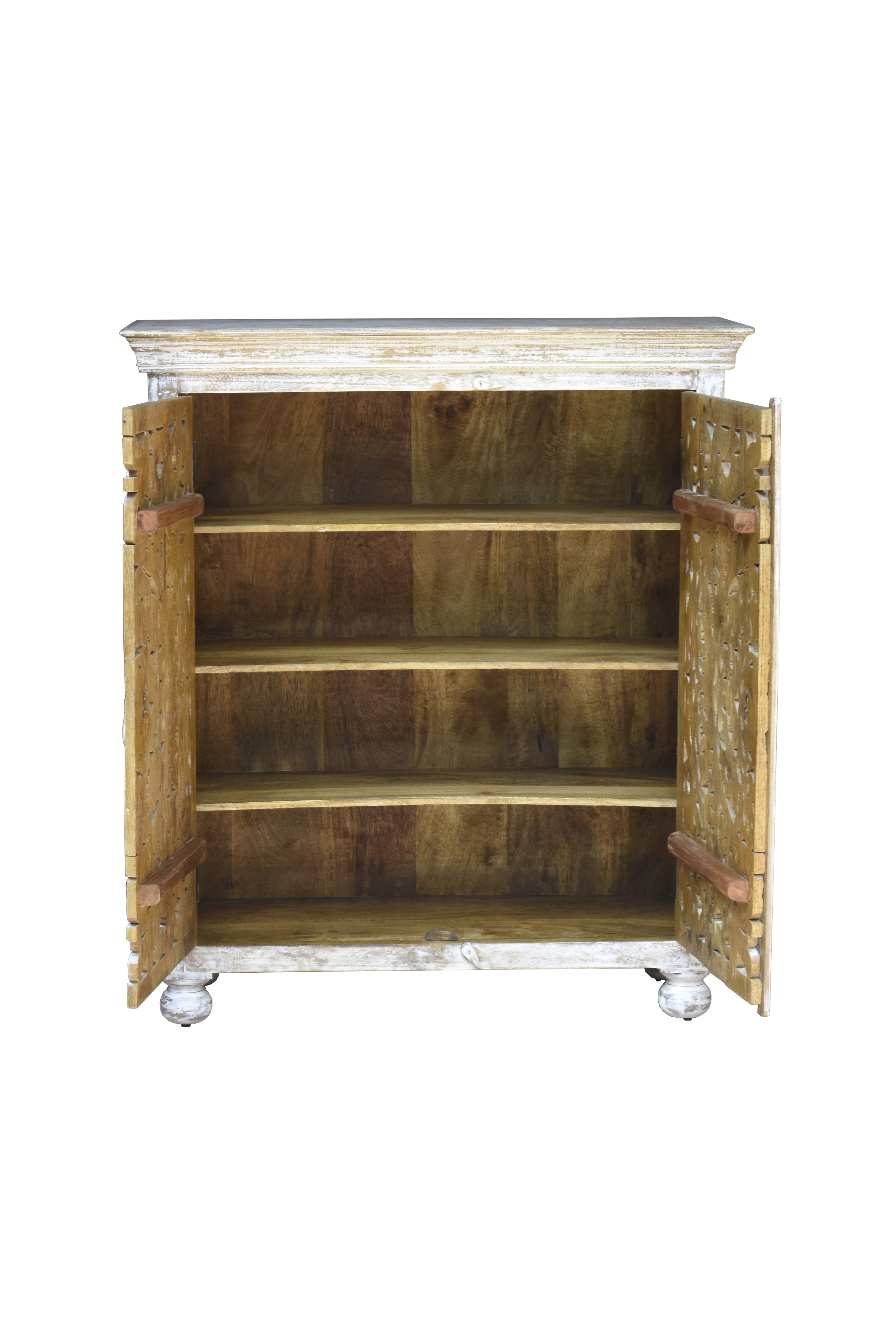 Side Board - Crafted From Premium Oak Wood 60x20 Inches Elegant Walnut Finish - Versatile Storage Solution With Ample Space And Stylish Design