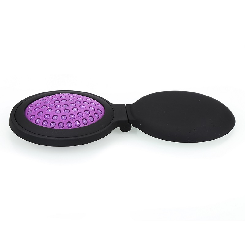 Portable Mini Folding Comb With Mirror (Random Color) - Plastic Abs, 8 X 5.8 X 2.5 Cm, 30 G, Manual Use For Women, Compact And Lightweight Design