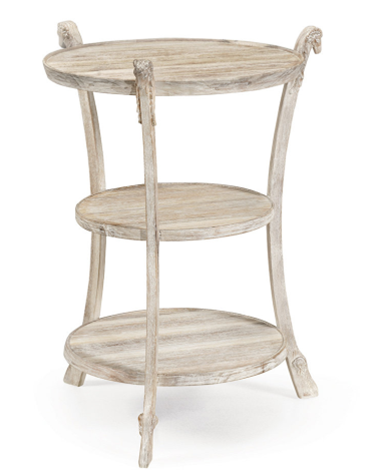 फर्नीचर आयरन एंड नेचुरल वुड 3 टियर टेबल