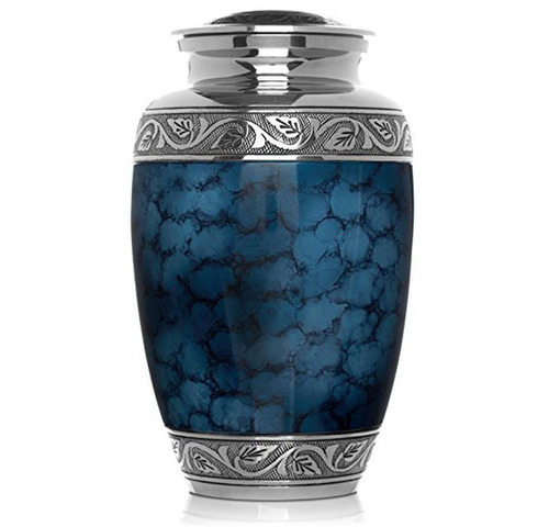 Blue Aluminium Cremation Urn