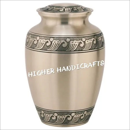 Polishing Feather Band Urn For Ashes In Pewter