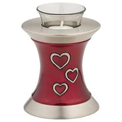 Pink & Silver Loving Hearts Tealight Urn