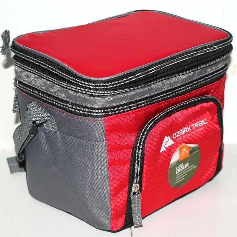 6 Can Cooler Lunch Bag (Random Color) - Polyester, 24 X 17 X 20 Cm, Random Color, Zipper Top, Lightweight At 170g, Ideal For Lunch & Snacks