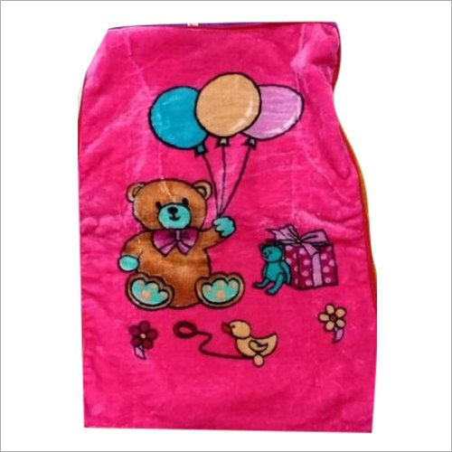 Baby Blanket - Polyester, 30x40 Inch, Pink | Soft, Skin-Friendly, Printed Design, Ideal for Babies