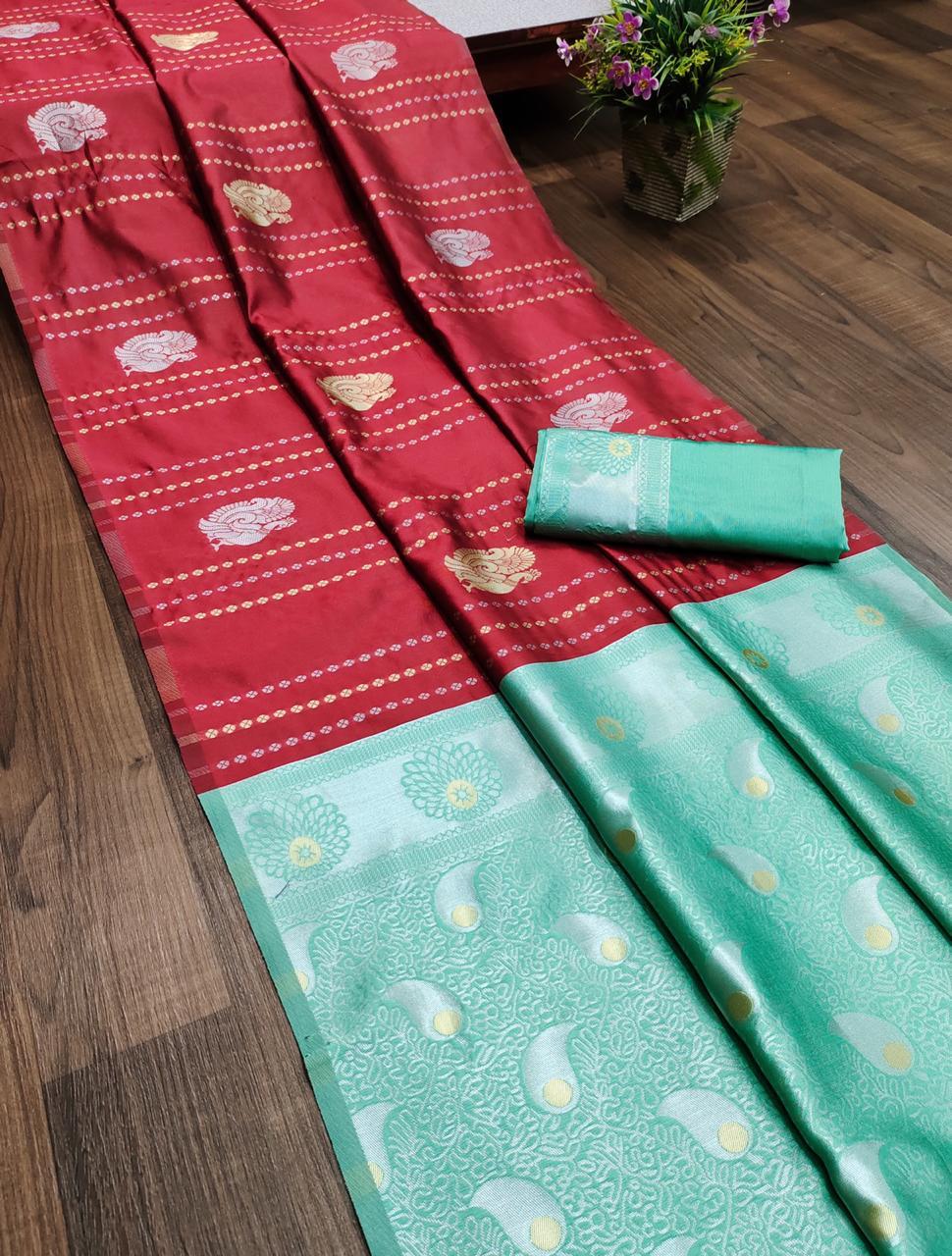 Multi Colour Heavy Banarasi Kanchipuram Saree