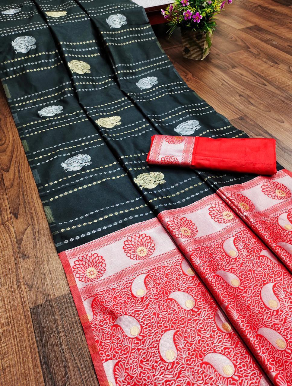 Multi Colour Heavy Banarasi Kanchipuram Saree