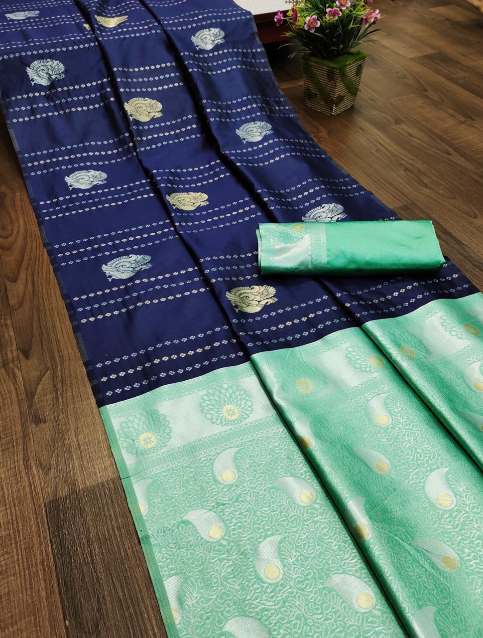 Multi Colour Heavy Banarasi Kanchipuram Saree
