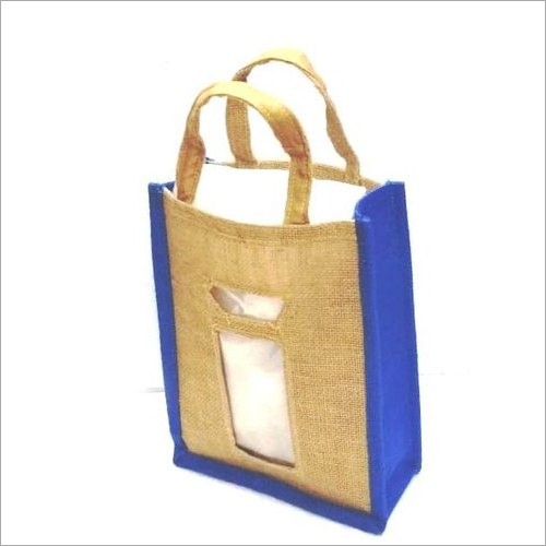 Loop Handle Jute Wine Bottle Bag - Jute Material, 27 x 20 x 8 cm Size | Customizable Color, Design, Logo & Eco-Friendly Flexiloop Handle