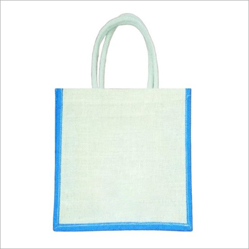 Promotional Jute Carry Bags - Jute, 13 X 10 X 3 Inches, Pink and Sky-Blue | Eco Friendly, Plain Design for Sustainable Promotional Use