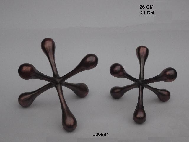 Abstract Sculpture - 25 Cm Aluminum, Polished Bronze Finish | High-quality Casting Design For Elegant Home Decoration