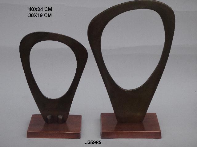 Abstract Sculpture - 25 Cm Aluminum, Polished Bronze Finish | High-quality Casting Design For Elegant Home Decoration